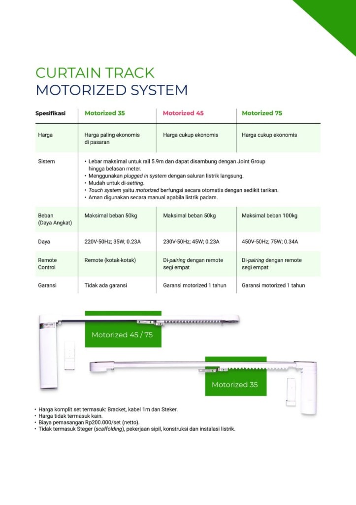 SPECIFIC MOTORIZED SYSTEM & CURTAIN TRACK